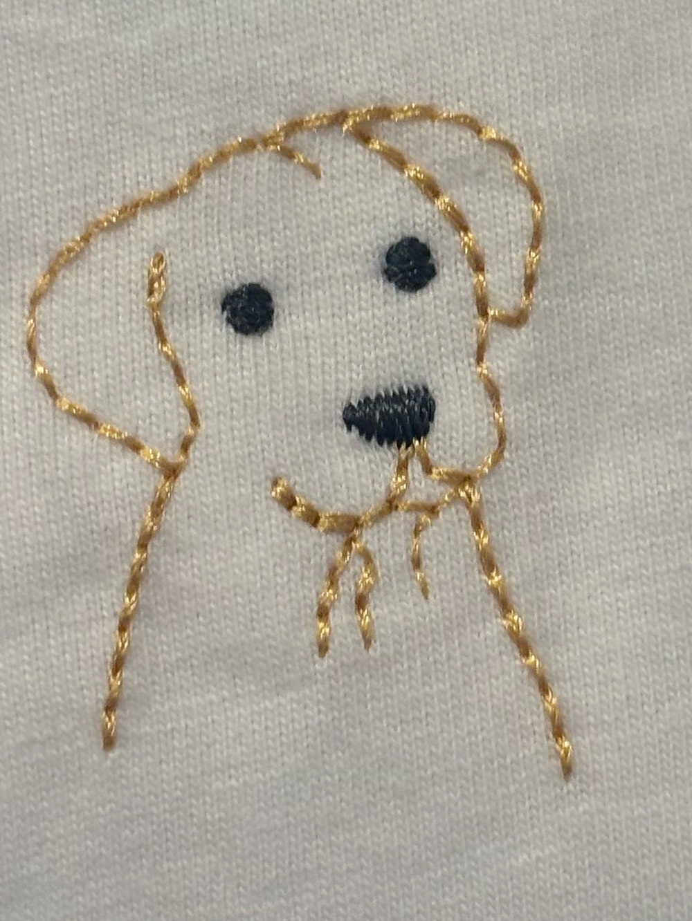 NWT Embroidered Dog Graphic Tee - Red & Gold Stitch- S - Picture 4 of 16
